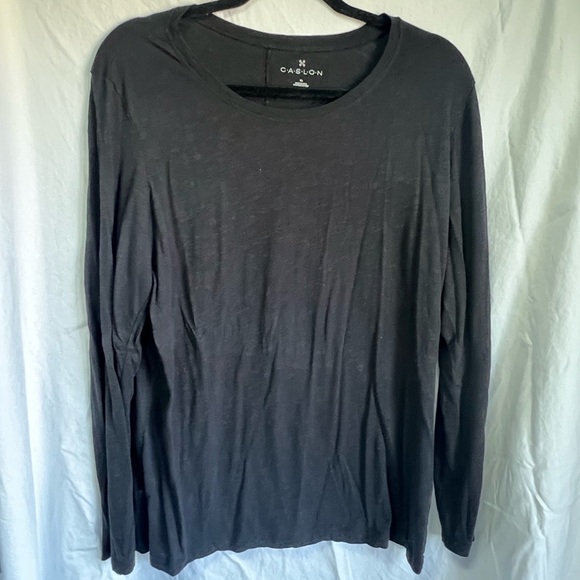 Set of 4 Caslon Long Sleeve Slubbed Cotton Tops -Black, Navy, Peach & Green - XL - Picture 10 of 11